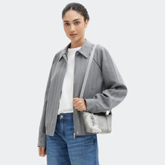 Art Compact Metallic Crossbody Bag